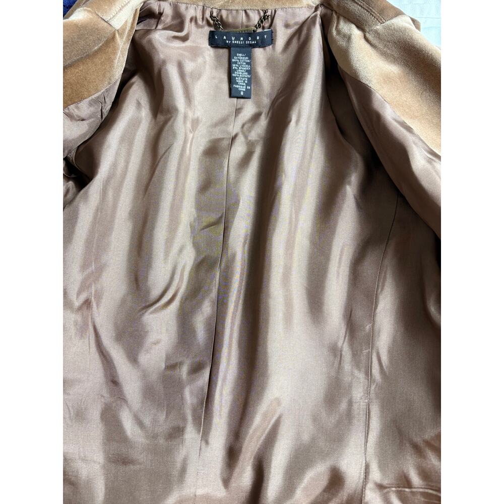Laundry by Shelli Segal Tan Velvet Blazer Size 8 - Picture 5 of 9